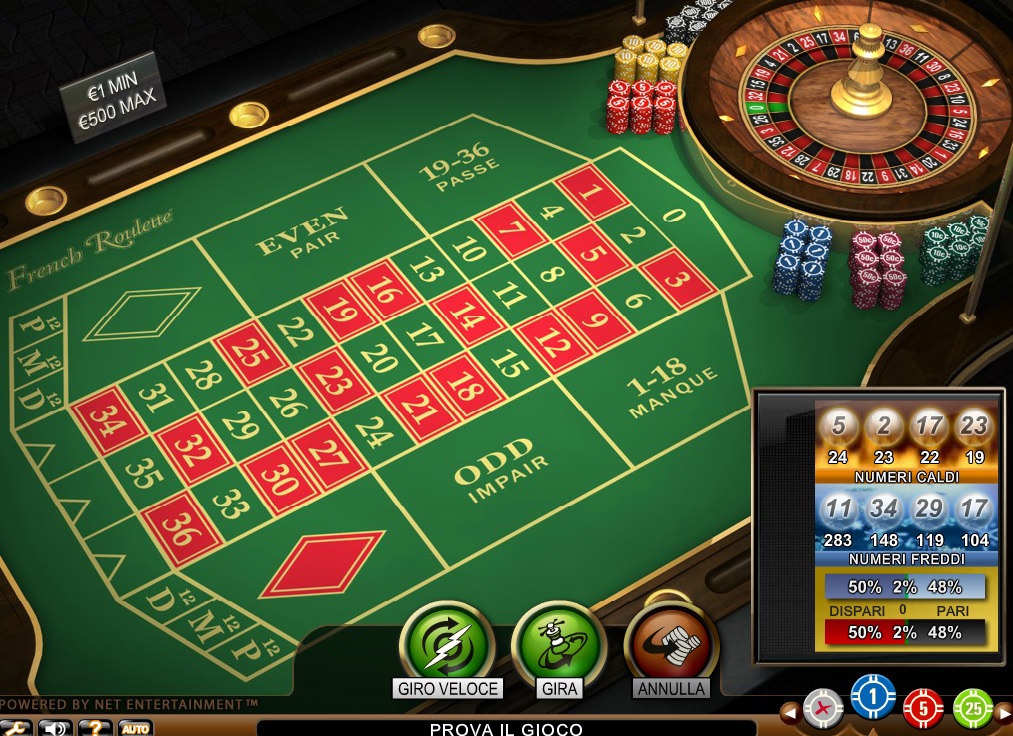 roulette francese betnero