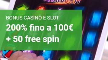 Unibet Casinò: bonus benvenuto 100€+50 free spin